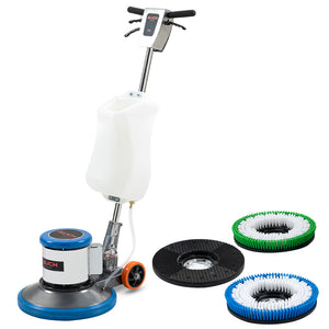 Auch 17" Commercial Orbital Scrubber & Polisher | Hard Floor Buffer, Carpet Cleaner, 12L Solution Tank, 2 Brushes