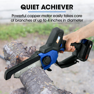 POWERBLADE SW6 | 20V Cordless Mini Chainsaw Kit | Electric Tree Pruner | Battery & Fast Charger
