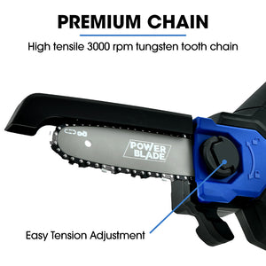 POWERBLADE SW6 | 20V Cordless Mini Chainsaw Kit | Electric Tree Pruner | Battery & Fast Charger