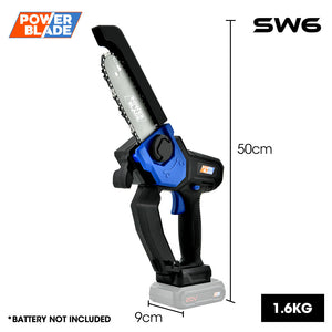 POWERBLADE SW6 | 20V Cordless Mini Chainsaw | Electric Battery Powered Tree Pruner | Skin Only