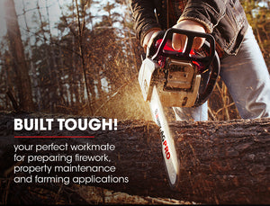 BAUMR-AG Petrol Chainsaw | Commercial E-Start | 24" Bar | Top Handle Tree Pruning Saw