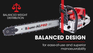 BAUMR-AG Petrol Chainsaw | 24" Bar | Commercial E-Start | Top Handle Tree Pruning Saw