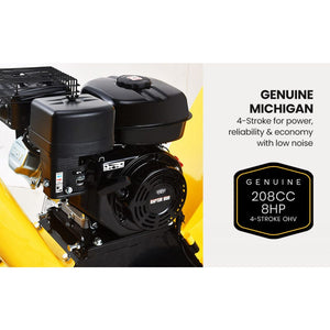 MICHIGAN Petrol Wood Chipper | 8HP 208CC | Commercial Tree Mulcher | Raptor 1000