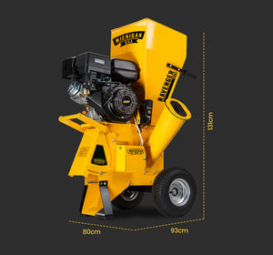 MICHIGAN Petrol Wood Chipper | 18HP 420CC | Commercial Tree Mulcher | Electric Key Start | Ravenger 1850