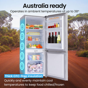 GECKO 139L Upright Portable Fridge/Freezer | 12V/24V/240V for Motorhome & Caravan | Silver