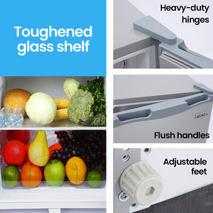 GECKO 142L Upright Portable Fridge/Freezer | 12V/24V/240V for Motorhome & Caravan | Silver