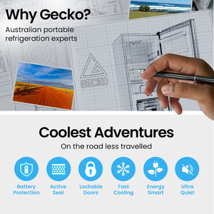 GECKO 160L Upright Portable Fridge/Freezer | 12V/24V/240V for Motorhome & Caravan | Silver