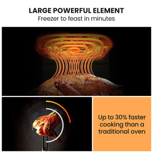 EUROCHEF Air Fryer | 9L | Dual Zone | Electric Digital Airfryer | Twin Drawers | Black/Silver