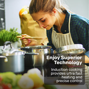 EUROCHEF Induction Cooktop | 60cm | 4 Zone | 7200W | Dual Link Bridged Zone | Touch Controls