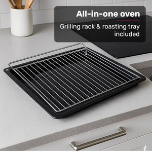 EuroChef 60cm Stainless Built-in 70L Grill 8 Function Fan Forced Electric Wall Oven