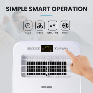 CARSON Portable Air Conditioner & Heater | 2.9kW | Reverse Cycle | Dehumidifier | Cooling & Heating