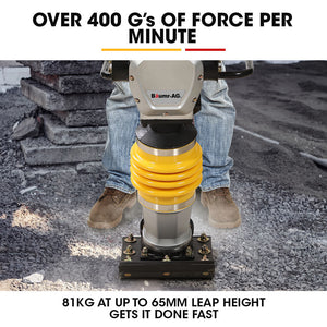 Baumr-AG 77KG Tamping Rammer | 10kN 6.5HP | Transport Wheel Kit | Compactor for Soil, Sand, Gravel & Asphalt | BRM-700