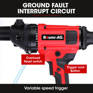 BAUMR-AG 1800W Handheld Core Drill | 120mm Coring Capacity | 76mm Diamond Drill Bit Combo