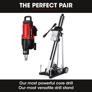 Baumr-AG | Concrete Core Drill | 3200W | 300mm Wet/Dry | Wheeled Stand Combo | Hole Drilling