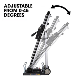 BAUMR-AG Adjustable Core Drill Stand | Wheeled Rig Base for Stability