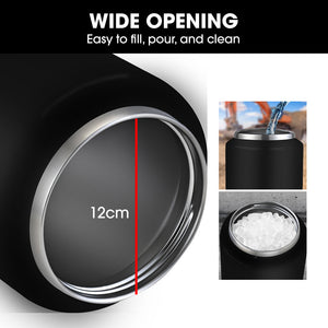 BAUMR-AG 3.8L Double Wall Insulated Stainless Steel Water Bottle | Drink Jug with Handle, Black