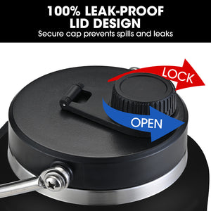 BAUMR-AG 3.8L Double Wall Insulated Stainless Steel Water Bottle | Drink Jug with Handle, Black