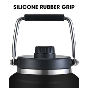 BAUMR-AG 3.8L Double Wall Insulated Stainless Steel Water Bottle | Drink Jug with Handle, Black