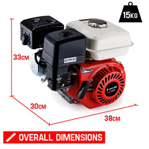 Baumr-AG Petrol Stationary Engine | 6.5HP 4-Stroke OHV | Horizontal Shaft Recoil Start