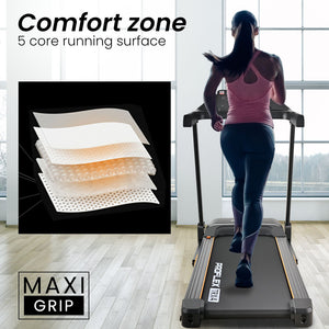 PROFLEX TRX4 Electric Treadmill | Foldable, Medium Size, Suspension, Bluetooth, USB/MP3, Pulse Sensors, Fitness Tracker