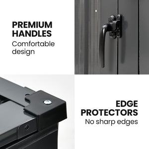 PLANTCRAFT | Double Steel Wheelie Bin Storage Shed | Enclosure with 2 Doors