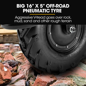 Baumr-AG 40V Battery-Powered Wheelbarrow | Motorised Electric | 80L Bucket | 260kg Capacity