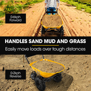 Baumr-AG | 40V Battery Powered Motorised Wheelbarrow | 100L Bucket Volume | 4-Wheel | 260KG Capacity