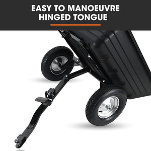 PlantCraft Poly Dump Cart | 272kg Load | Heavy-Duty Tipper Trailer | 16" Tyres | for Ride-On Mowers, ATVs & Quad Bikes