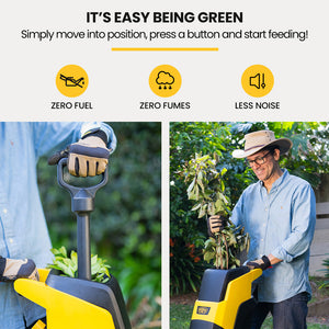 MICHIGAN 2400W Electric Garden Mulcher Shredder | Portable Wood Chipper | Push Stick | 40L Collection Bag