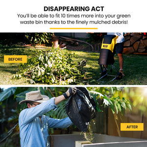 MICHIGAN 2400W Electric Garden Mulcher Shredder | Portable Wood Chipper | Push Stick | 40L Collection Bag