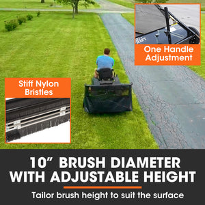 PlantCraft Lawn Sweeper | 38" Wide | Tow Behind | Universal Hitch | Grass & Leaf Collector