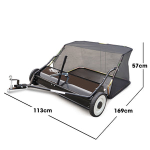 PlantCraft Lawn Sweeper | 38" Wide | Tow Behind | Universal Hitch | Grass & Leaf Collector