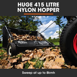 PlantCraft Lawn Sweeper | 48" Wide | Tow Behind | Universal Hitch | Grass & Leaf Collector