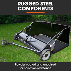 PlantCraft Lawn Sweeper | 48" Wide | Tow Behind | Universal Hitch | Grass & Leaf Collector