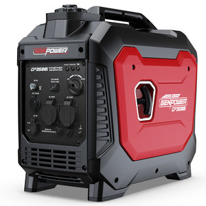 GENPOWER 3.5kW Peak 3kW Enclosed Inverter Generator, 2x15A, 12V, USB, Portable, Compact, Camping, Backup