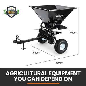PlantCraft 160L Tow-Behind Broadcast Spreader | 158kg Load | Heavy-Duty Fertiliser & Seed Spreader