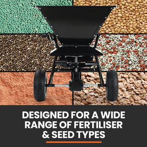 PlantCraft 160L Tow-Behind Broadcast Spreader | 158kg Load | Heavy-Duty Fertiliser & Seed Spreader
