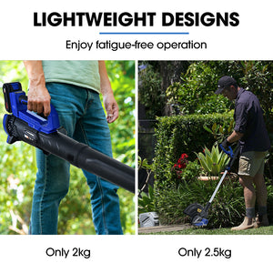 POWERBLADE 20V Leaf Blower & Line Trimmer Edger Combo | 4.0Ah Battery & Fast Charger