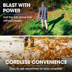 POWERBLADE 20V Leaf Blower & Line Trimmer Edger Combo | 4.0Ah Battery & Fast Charger