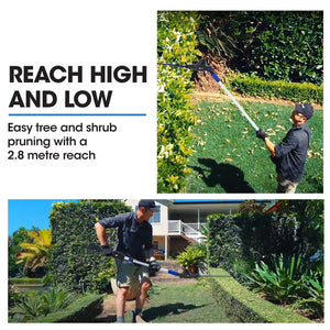 POWERBLADE 20V Cordless Pole Saw & Hedge Trimmer Combo | 8" Chainsaw Pruner & 20" Hedger | Telescopic Handle | Battery & Fast Charger Kit