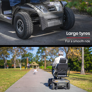 EQUIPMED Mobility Scooter | S-XXL Comfortable Size for Riders, 30km Max Range, 180kg Capacity, Grey