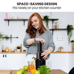 EUROCHEF Cold Press Slow Juicer Machine | 200W | Large Chute | Charcoal Grey