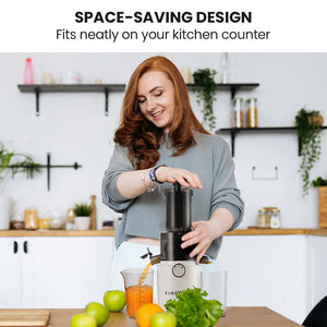 EUROCHEF Cold Press Slow Juicer Machine | 200W | Large Chute | White