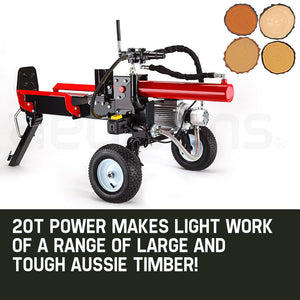 Baumr-AG 20 Ton Electric Log Splitter | Heavy-Duty Wood Cutter | Hydraulic Firewood Block Axe