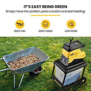 MICHIGAN 2400W Electric Mulcher | Crushing Garden Shredder Chipper
