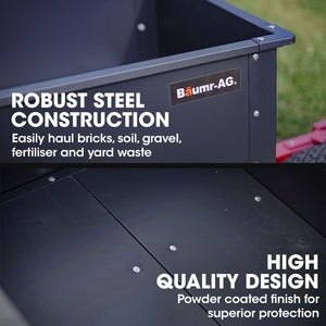 BAUMR-AG Dump Cart | 270kg Capacity | Metal Frame | For Ride-On Mower