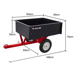 BAUMR-AG Dump Cart | 270kg Capacity | Metal Frame | For Ride-On Mower