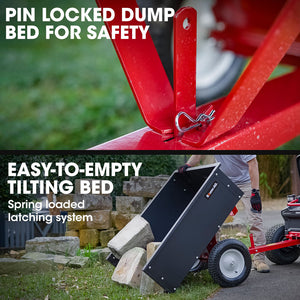 BAUMR-AG Dump Cart | 270kg Capacity | Metal Frame | For Ride-On Mower