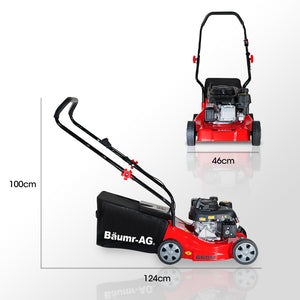 Baumr-AG Petrol Lawn Mower | 139CC 4-Stroke | 16" Hand Push Lawnmower | 35L Catcher