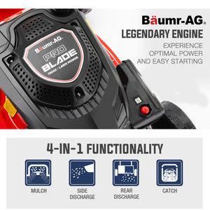 Baumr-AG Petrol Lawn Mower | 18" 220CC | 4-Stroke Self-Propelled Push Lawnmower